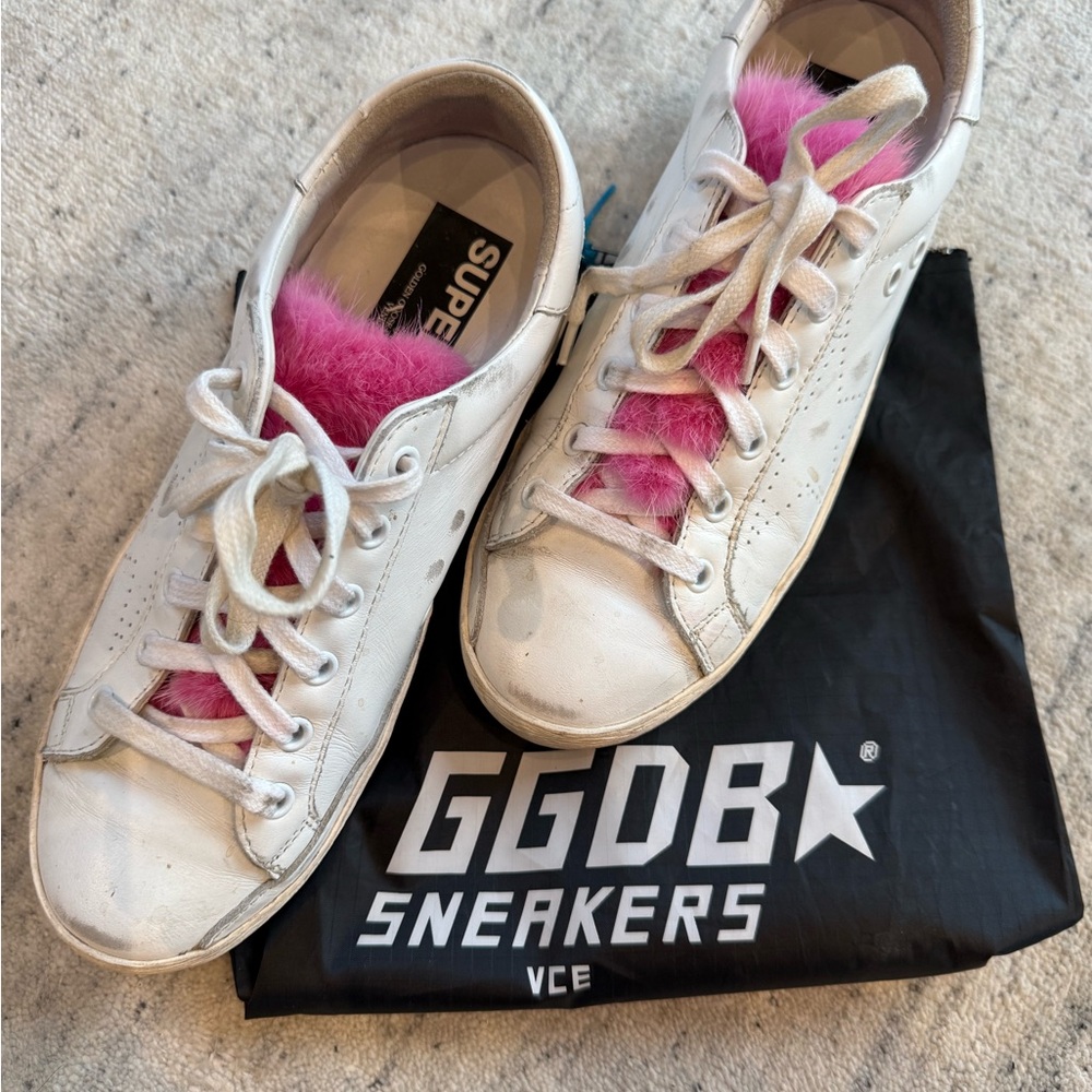 Golden Goose Superstar Sneakers. Worn once, garment bag included!